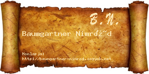 Baumgartner Nimród névjegykártya